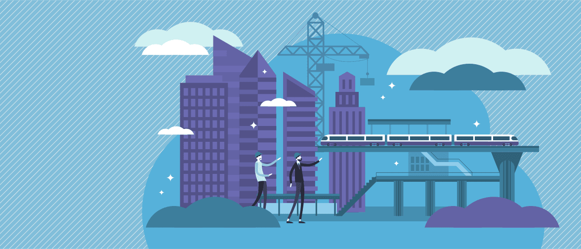 Illustrated railway city, header of the TWINNING II site